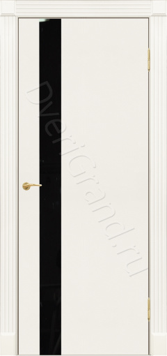 Фото Форт Лайн слоновая кость эмаль черное стекло, Межкомнатные двери
